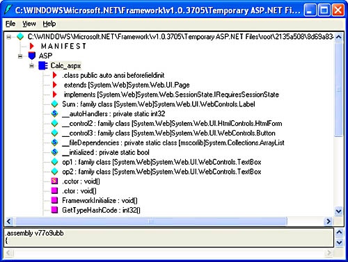 DLL generated from Calc.aspx.