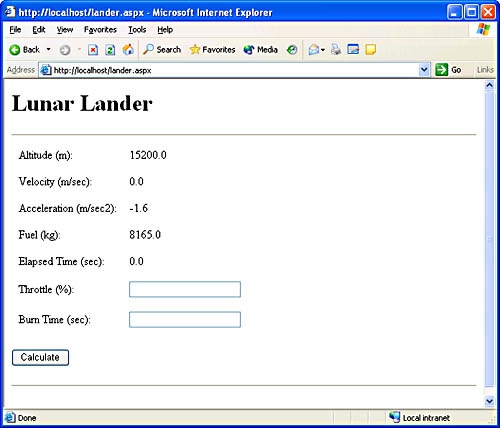 The Lander application.