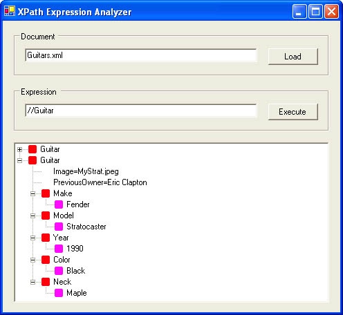 Windows Forms XPath expression analyzer.