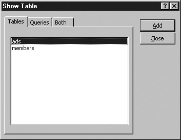 Document relationships among tables