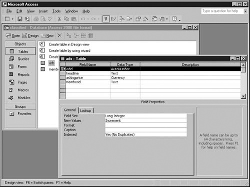 Use a DataAdapter to insert four AutoNumbered records