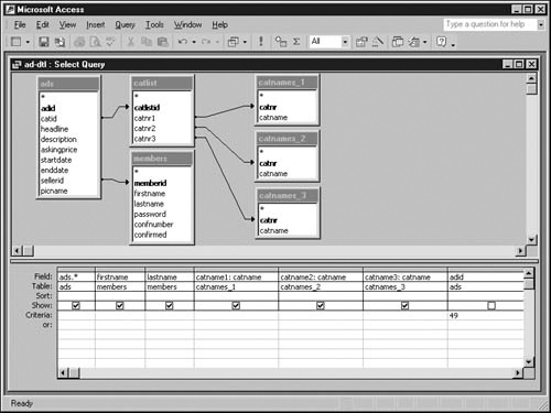 Create a simple query that displays detailed information