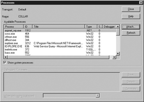 Debug an ASP.NET page interactively