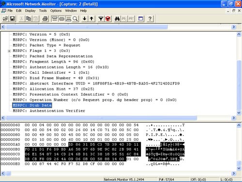 RPC traffic using the RPC_C_AUTHN_LEVEL_PKT_PRI­VACY option. Note that the payload, in the secret message, is encrypted.