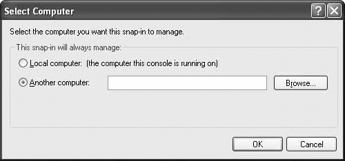 The Select Computer dialog box allows you to choose another computer to view.