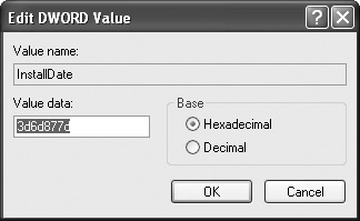 You see the Edit DWORD Value dialog box if you’re modifying a string value.