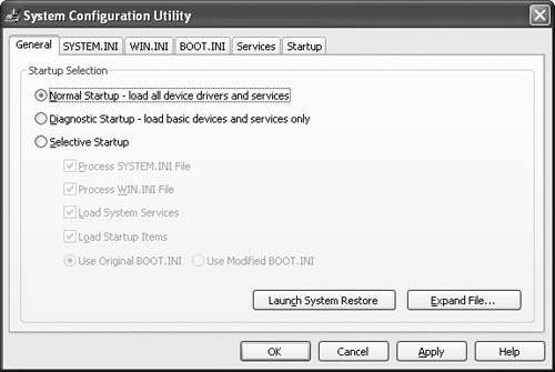 Use the System Configuration Utility to create different startup configurations.