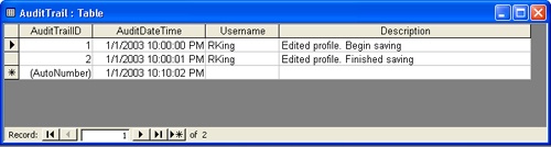 Implementing an Audit Trail