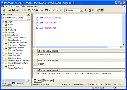 Results of three identifier methods