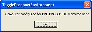 Changing the Passport environment to pre-production
