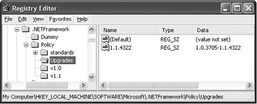 The Upgrades registry key