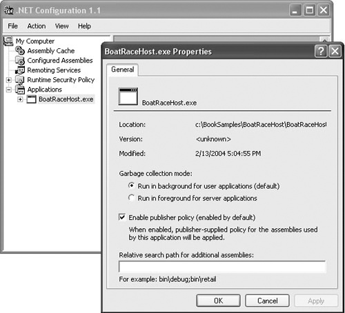 Setting concurrent garbage collection using the .NET Framework configuration tool