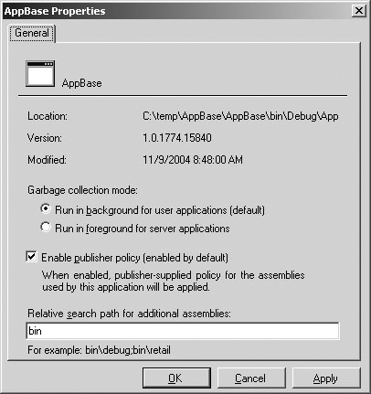 Editing settings in an application’s Properties dialog box using the .NET Framework Configuration tool