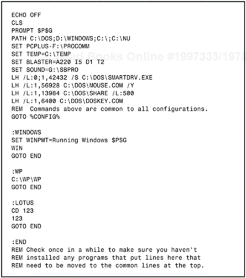 Use the CONFIG variable to run configuration-specific commands.