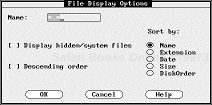 The File Display Options dialog box.