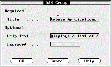 The Add Group dialog box.