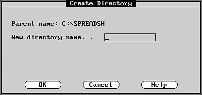 The Create Directory dialog box.