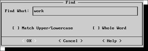 The Find dialog box enables you to search for text.