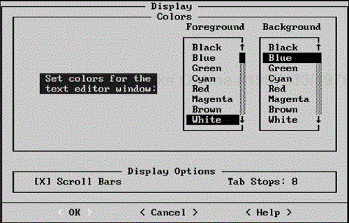 The Display dialog box enables you to customize how the Editor screen appears.