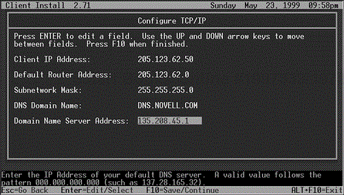 Enter manual TCP/IP information.