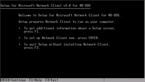 The introductory screen for Microsoft Client Setup.