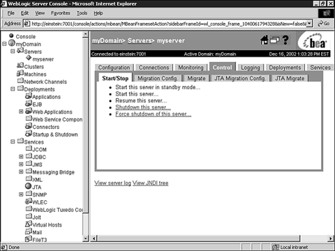 Shut down WebLogic Server using the Administration Console.