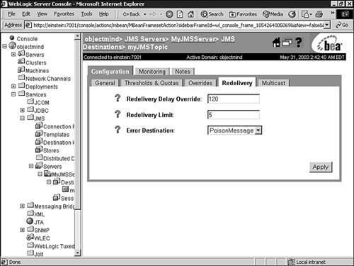 Manage poison messages via the Administration Console.