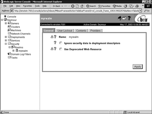 Manage your security realm from the Administration Console.