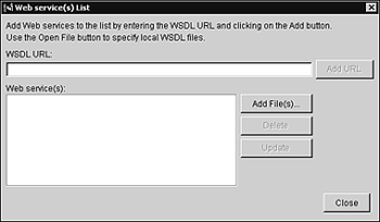 The Portlet Wizard allows you to select the Web service to be included in the portlet, via a WSDL URL.