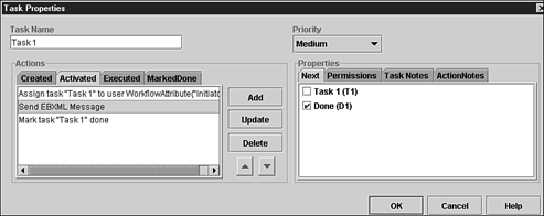 Foo Workflow—Initiator Role—sends ebXML message.