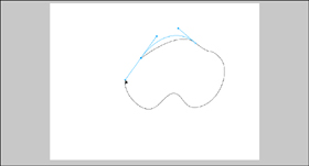 Click on the initial anchor point and drag away from the curve to close a curved path.