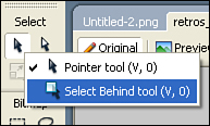 The Select Behind tool enables you to select objects placed behind other objects.