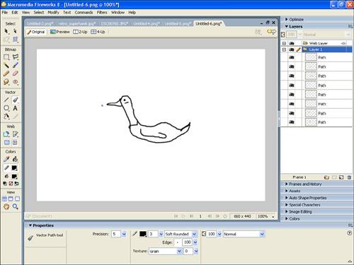 The Vector Path tool is the freehand vector drawing tool.