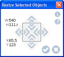 The Resize Selected Objects command provides a visually slick way of resizing objects.