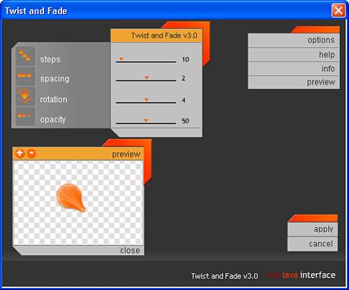 The Twist and Fade command adds some more special effects to your graphics arsenal.