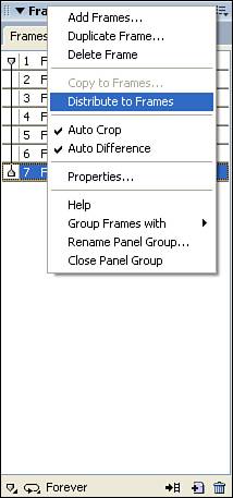 Use the Distribute to Frames command to automatically place each layered object in its own frame.