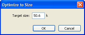 The Optimize to Size command enables you to optimize an image to a specific file size.