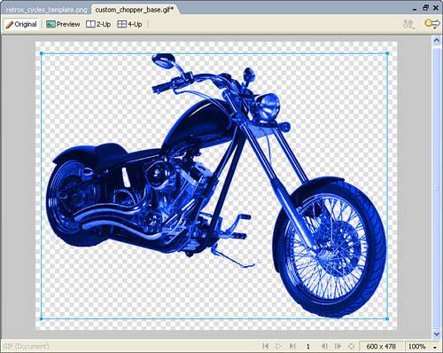 By adjusting the hue and saturation, you can change the color of the entire motorcycle.