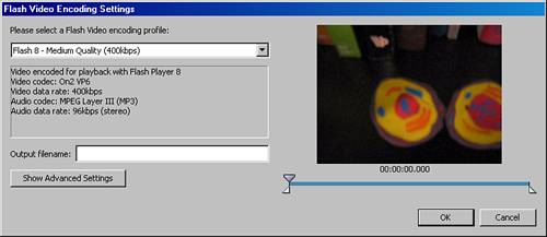 The Flash Video Encoding Settings panel.