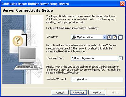 Complete all the fields to establish a connection to your ColdFusion server.