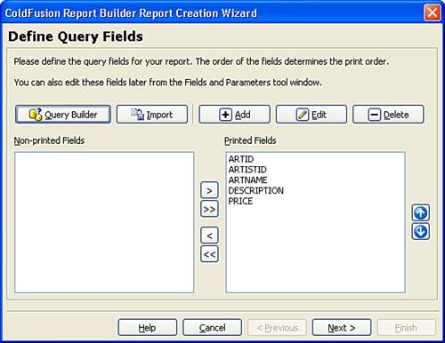 Your fields are now available for display in the report.