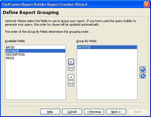 Choose how to group the data that is retrieved.