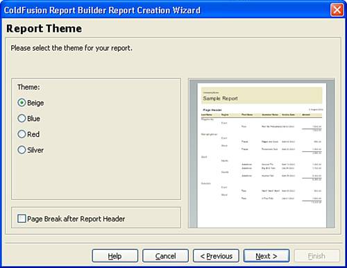 Select a theme for your report.