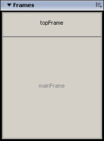 The Frames panel provides a way to view and select the various frames in your frameset.