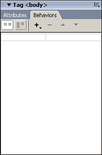 The Behaviors panel helps you track the behaviors that have been applied to your page.