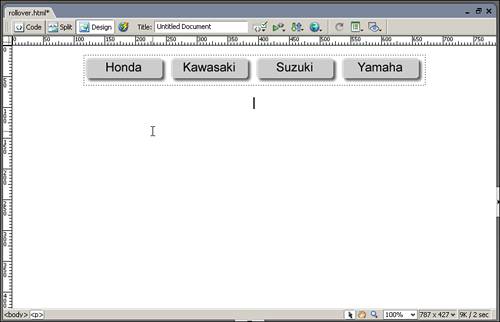 Dreamweaver adds a navigation bar to the page based on your criteria.