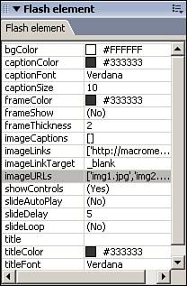 The Flash Element panel displays the attributes for the selected Flash object.