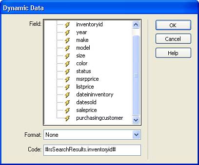 Choose the inventoryid to be passed as the value.