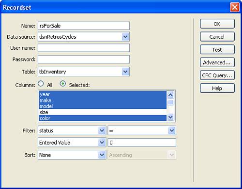 Choose the appropriate field and set a filter for the recordset.