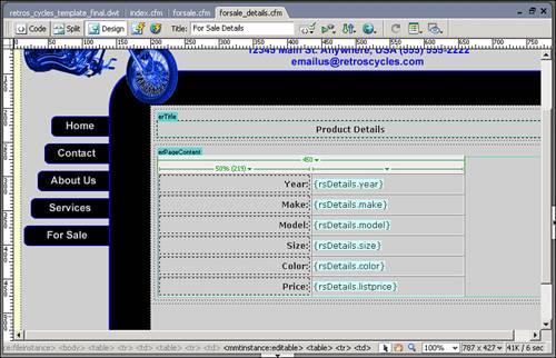 Add the data bindings to the table.